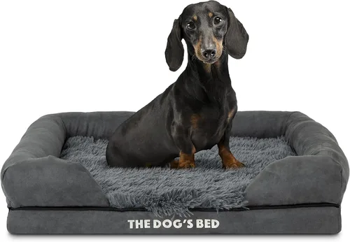 Miniatura 63 de The Dog's Bed - Cama ortopédica de espuma viscoelástica para perros medianos, colchón de soporte de alta densidad, entrada frontal baja, funda negro
