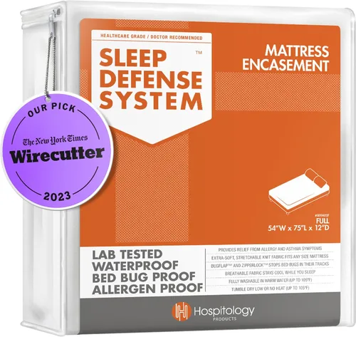 El sistema de defensa para dormir original. Resistente al agua / chinches de cama / a prueba de polvo y ácaros. Recubrimiento de colchón con cierre