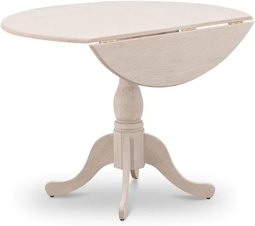 Miniatura 5 de East West Furniture DMT-LWH-TP Dublin - Mesa de comedor redonda con base de pedestal, 42 x 42 pulgadas, color blanco lino