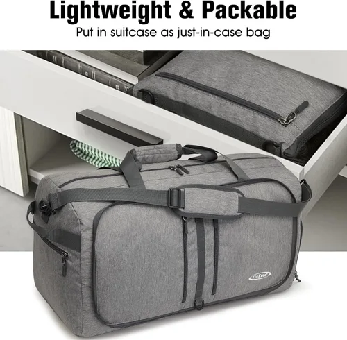 Miniatura 3 de G4Free, bolsa plegable, de lona, para viajar, liviana, de 22 pulgadas, para equipaje, deportes, gimnasio