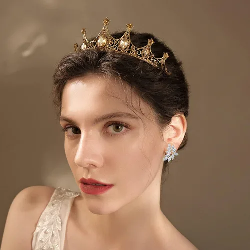 Miniatura 4 de UILZ Aretes de boda de marquesa para novias de dama de honor, aretes dorados de circonita cúbica para mujer, joyería de fiesta de graduación, regalo