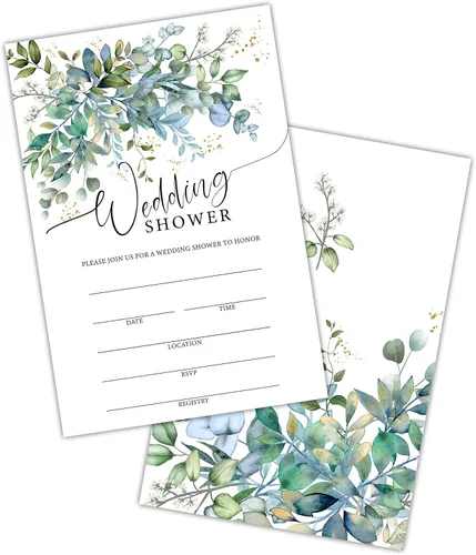 Greenery Invitaciones de despedida de soltera, invitaciones florales para despedida de soltera, invitaciones para fiesta de compromiso, boda,