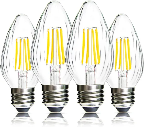 Miniatura 10 de F15 - Bombilla LED regulable de 4 W, base E26 de 2700 K, luz blanca cálida de vidrio arrugado para lámpara de techo para ventilador de techo, 2700k