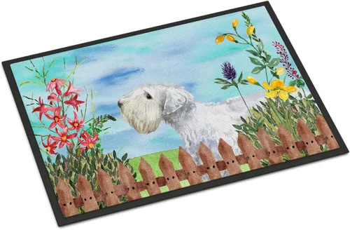 Miniatura 90 de Caroline's Treasures CK1311MAT Cavalier Spaniel Poinsettas - Felpudo de 18 x 27 pulgadas, tapete para puerta delantera, interior y exterior
