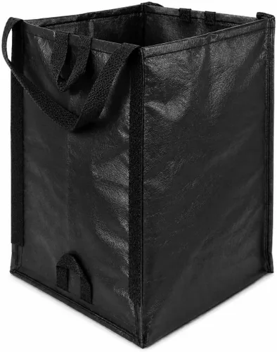 DURASACK Heavy Duty Home and Yard Bags 48-Gallon Reusable Self-Standing Lawn and Leaf Bags Garbage Can with Reinforced Handles, Black