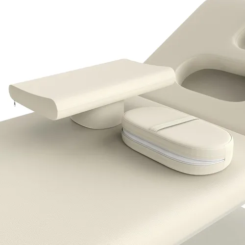 Miniatura 8 de pouseayar Cama de masaje estacionaria profesional resistente con respaldo ancho para terapia, tratamientos faciales, marco de metal, piel sintética
