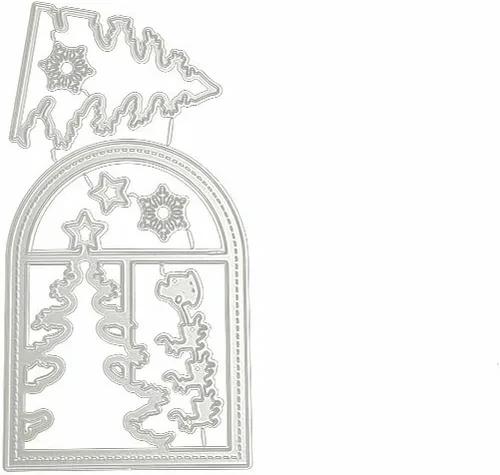 Miniatura 6 de Troqueles de metal para árbol de Navidad y puertas para hacer tarjetas, plantillas de corte para álbumes de recortes, álbum de fotos, papel