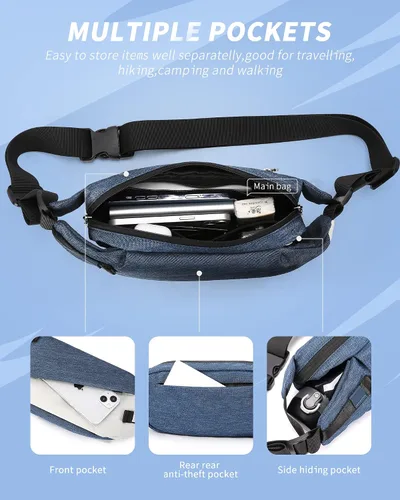 Miniatura 3 de Riñoneras para hombres, bolsos cruzados para mujeres, riñonera de moda, mochila de cintura para entrenamiento al aire libre, viajes, uso casual
