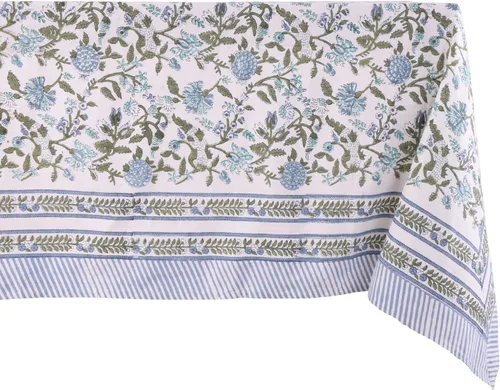Miniatura 70 de ATOSII Mantel 100% algodón, Amara, floral, hecho a mano, rectangular, de lino, para cocina, comedor, fiestas, bodas, exteriores, picnics, Pascua