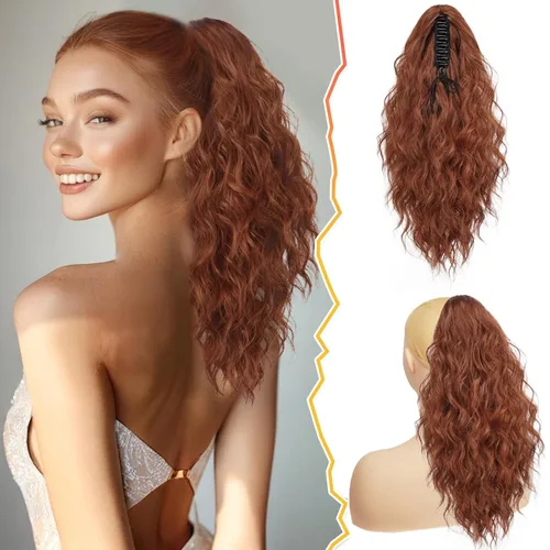 Miniatura 8 de BARSDAR Extensión de cola de caballo negra, extensiones de cabello de cola de caballo con clip de garra de 18 pulgadas para mujer, extensiones