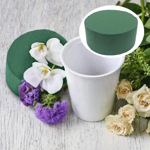 Miniatura 3 de 20 piezas de espuma floral redonda, bloque de espuma verde húmeda, bloque de espuma floral para floristería húmeda, suministros para arreglos