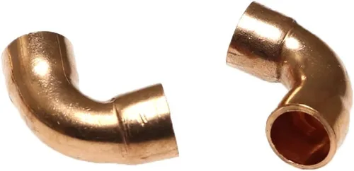 Miniatura 2 de RLECS 8PCS 1/4 "codo de cobre accesorios de tubería, 90 grados, HVAC y refrigeración, 0.250x0.035 in