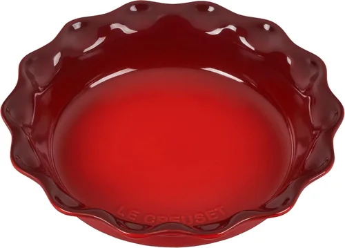 Le Creuset - Molde para tartas Heritage de cerámica, 9 pulgadas, rojo cereza Cerise