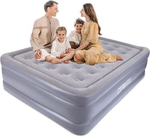 Miniatura 10 de UPWELL Colchón de aire inflable de tamaño individual con bomba incorporada Cama hinchable de confort Fácil y rápido de montar Soporte fuerte Dura