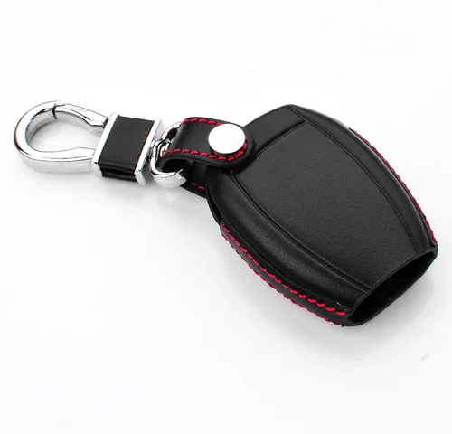 Miniatura 4 de Funda para llavero de cuero genuino para Mercedes-Benz Clase A B C E S G M V Clase CLA CLS GLA GLC GLE GLK GL GLS SL SLK SLC Viano para el estuche