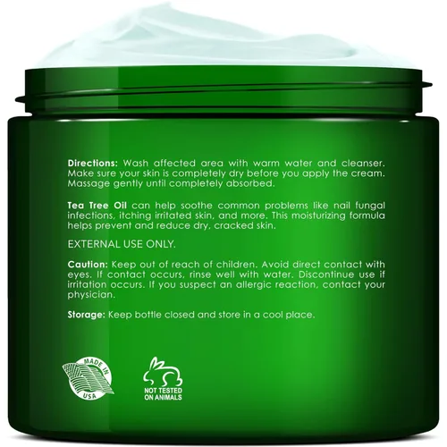 Miniatura 3 de New York Biology - Crema para Pies con Aceite de Árbol de Té para Pies Secos y Agrietados, Pie de Atleta, Hongos en las Uñas, Tiña Inguinal, Tiña