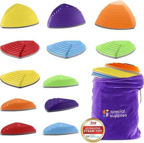 Special Supplies Stepping Stones for Kids Indoor and Outdoor Balance Blocks Promote Coordination, Balance, Strength Child Safe Rubber, Non-Slip