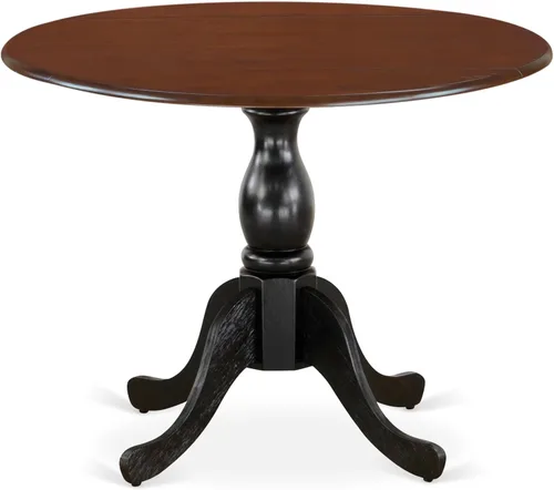 Miniatura 10 de East West Furniture DST-BCH-TP Dublin Mesa de comedor – una mesa redonda de madera maciza con base de gota y pedestal, 42 x 42 pulgadas, negro