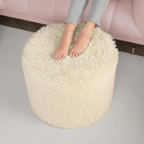 Hansleep - Reposapiés redondo para puf otomano, reposapiés | Espuma de una pieza de alta densidad, firme y estable, para sofá, dormitorio, sala de