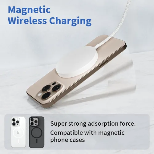 Miniatura 3 de Cargador inalámbrico magnético de 25 W [certificado Apple MFi] Cargador de iPhone de carga rápida, 6 pies Apple Mag Safe Chargers Pad 35W Bloque