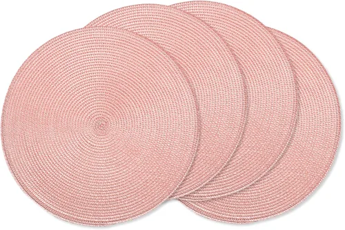 Miniatura 11 de AHHFSMEI Juego de 6 manteles individuales redondos trenzados de 15 pulgadas para mesas de comedor, tejido natural, resistentes al calor, color azul