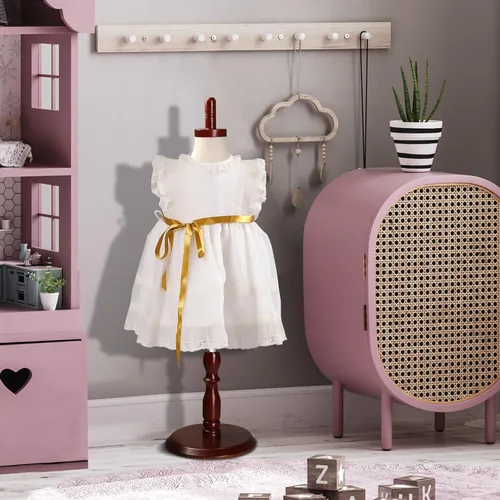 Miniatura 5 de Bonnlo Forma de Vestido Infantil Mejorada, 2-3 Años, 3-4 Años, Torso de Maniquí para Niños Pequeños con Soporte Ajustable de Madera y Goma