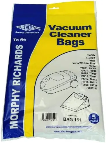Miniatura 4 de Bolsas de vacío para adaptarse a Morphy Richards Handy, Premair paquete de 5 - Bag151