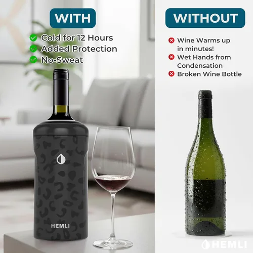 Miniatura 4 de Funda Aislante Refrigeradora para Botellas de Vino, Mantiene el Vino y el Champán Fríos durante 12 Horas, Enfriador de Botellas de Vino Aislado al