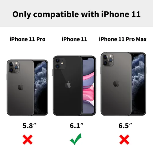 Miniatura 8 de Funda protectora de cuero de lujo con diseño único para iPhone 11, antideslizante, resistente a los arañazos, ultra delgada, funda protectora