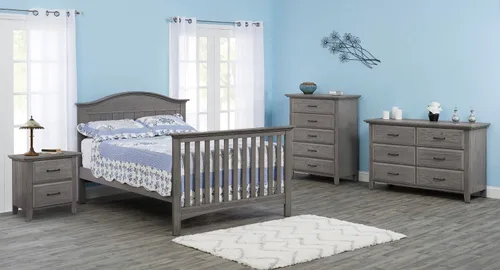 Miniatura 4 de Soho Baby Chandler Premium - Mesita de noche con 2 cajones, color gris grafito