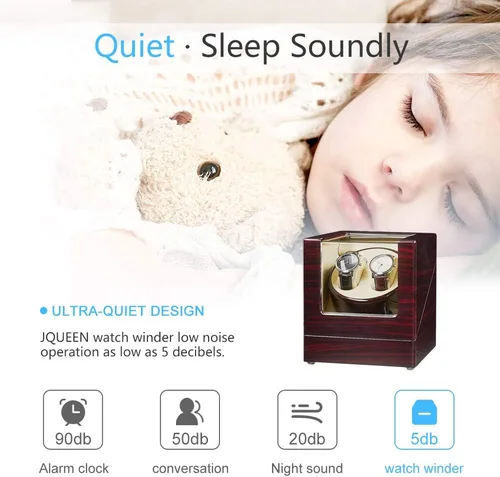 Miniatura 4 de JQUEEN - Bobinador de reloj doble con silencioso motor japonés Mabuchi, S