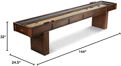 Miniatura 12 de Barrington Billiards 12' Webster Shuffleboard Table with Scratch-Resistant Playfield and 8 Puck Set