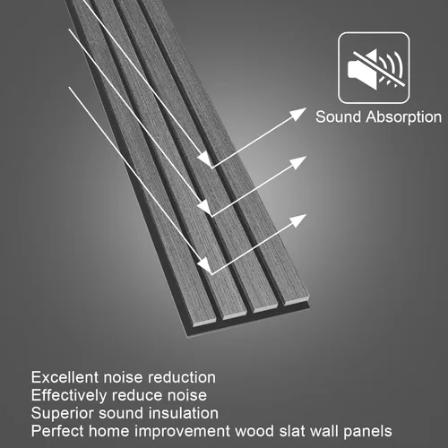 Miniatura 2 de NeatiEase Paneles de pared de madera, paneles de listones acústicos de 9 pies para decoración de paredes interiores y reducción de ruido, paneles