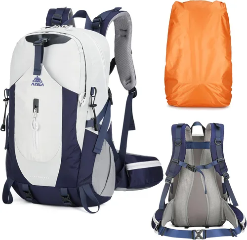 Miniatura 5 de Mochila de senderismo de 40 L para hombres y mujeres, ligera, impermeable, plegable, para campamento, viajes, con cubierta para la lluvia