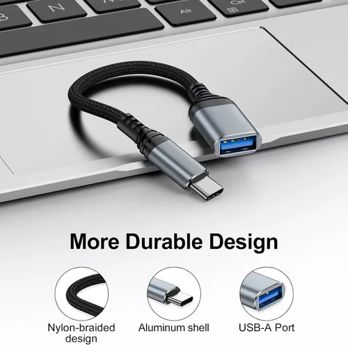 Miniatura 6 de Adaptador USB a USB C, adaptador USB 3.0 OTG rápido de 5 Gbps, USB A hembra a tipo C Dongle para iPhone 17e/17 Pro Max/17 Air/17 Pro/17/ 16/15