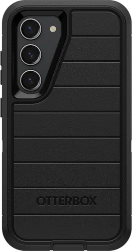 OtterBox Funda para Galaxy S23 - Serie Defender - Negra, resistente y duradera - con protección de puertos - Solo la funda - Protección microbiana -