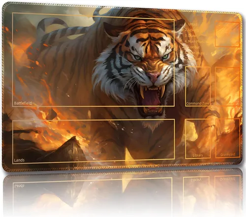 Miniatura 20 de Tapete de juego para MTG con bolsas de almacenamiento gratis, tapete de juego de 24 x 14 pulgadas TCG y alfombrillas de juego de mesa para cartas