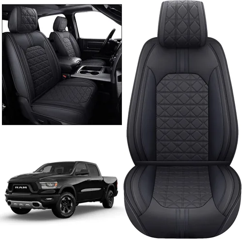 Miniatura 6 de YIERTAI - Fundas de asiento para Dodge RAM, camionetas 2009-2026, 1500/2500/3500HD, Set completo, solo para asientos delanteros, de doble cabina y 2