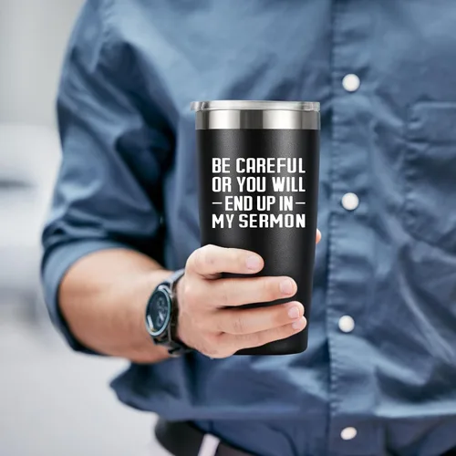 Miniatura 3 de MASGALACC Regalos para pastores – Taza de advertencia para pastor – Divertidos regalos de agradecimiento para pastor para cumpleaños Navidad