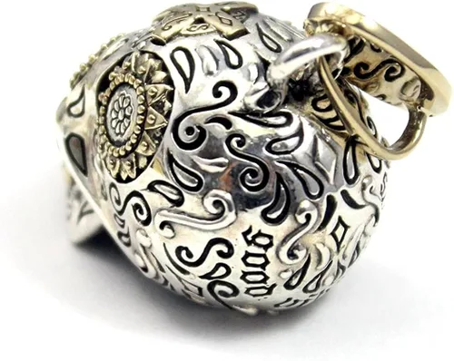 Miniatura 3 de Colgante de plata de ley 925 con diseño de calavera mexicana de COSUMOSU