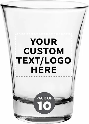 Vasos de chupito personalizados de 2 onzas, juego de 10, paquete personalizado a granel, ideal para bodas, fiestas, cumpleaños, regalos, color negro