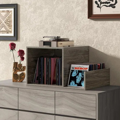 Miniatura 7 de Giantex Soporte para tocadiscos, gris