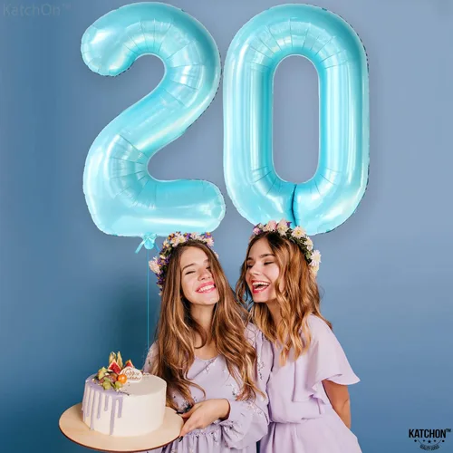 Miniatura 230 de KatchOn, Globo grande azul número 2 de 40 pulgadas Decoraciones de cumpleaños de Baby Shark para niño de 2 años Globo azul número 2 Globo