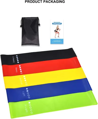 Miniatura 7 de Bandas de resistencia para fitness, juego de 3/5 bandas de ejercicio para mujeres, hombres, piernas, glúteos, brazos, hombros, entrenamiento