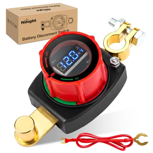 Miniatura 13 de Nilight Battery Disconnect Switch with Waterproof Key and Cover 12V 24V On Off Battery Master Isolator Cut Off Power Kill Switch for Car Marine Boat