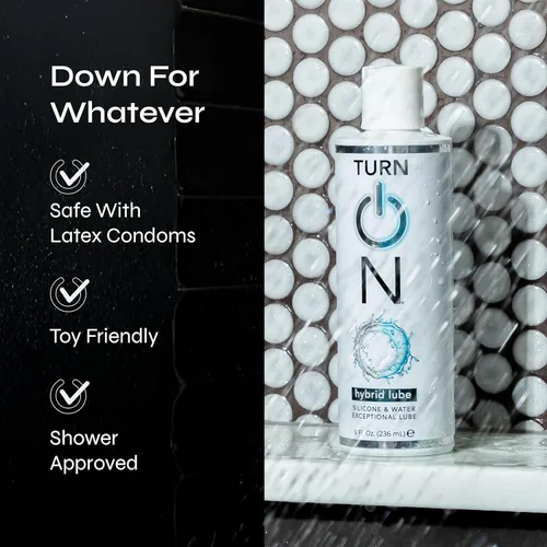 Miniatura 5 de Turn On Lubricante Personal Híbrido Mezcla de Agua y Silicona para Deslizamiento Duradero y Ultra Suave, Lubricante No Pegajoso y Fácil de Limpiar