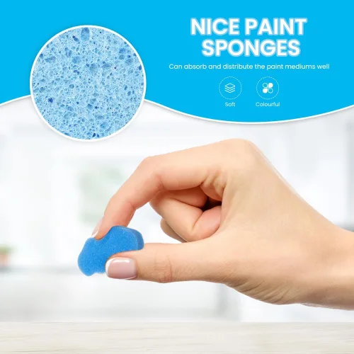 Miniatura 4 de LEOBRO 30 esponjas para pintar, aplicadores de pintura de esponja de forma, esponjas de pintura para manualidades, sellos de esponja de espuma