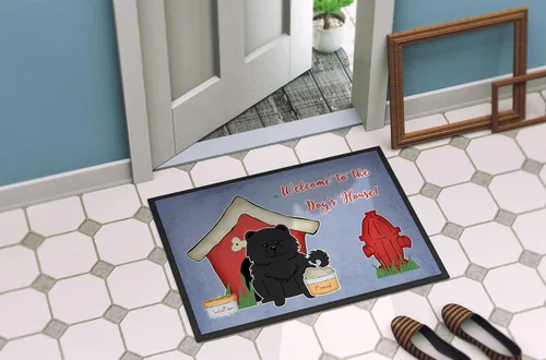 Miniatura 4 de Caroline's Treasures BB2897MAT Dog House Collection Chow Chow - Tapete negro para puerta delantera, 18 x 27 pulgadas, para interiores y exteriores