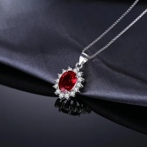 Miniatura 71 de JewelryPalace Princess Diana Kate Middleton Natural Amethyst Citrine Garnet Peridot Topaz Created Ruby Sapphire Simulated Emerald Pendant Necklace