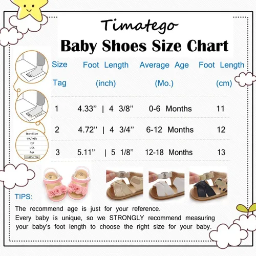 Miniatura 5 de Timatego Sandalias de verano para bebés y niñas con suela suave de flores, zapatos de vestir para cuna, recién nacidos, para recién nacidos
